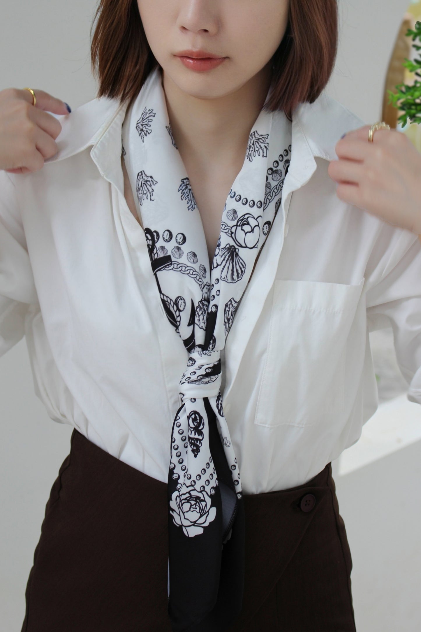"Classy and Fabulous" Anchor Silky Scarf (90cm)