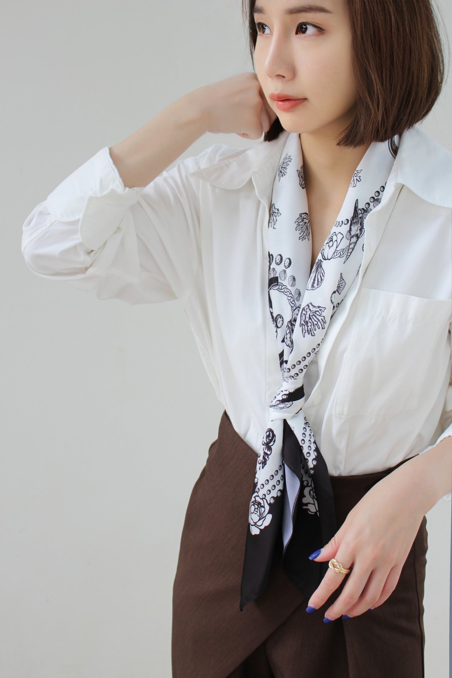 "Classy and Fabulous" Anchor Silky Scarf (90cm)