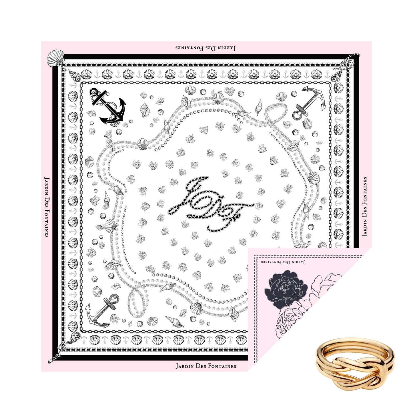"Classy and Fabulous" Silky Scarf Gift Set (Double Face Silky Scarf and Scarf Ring)