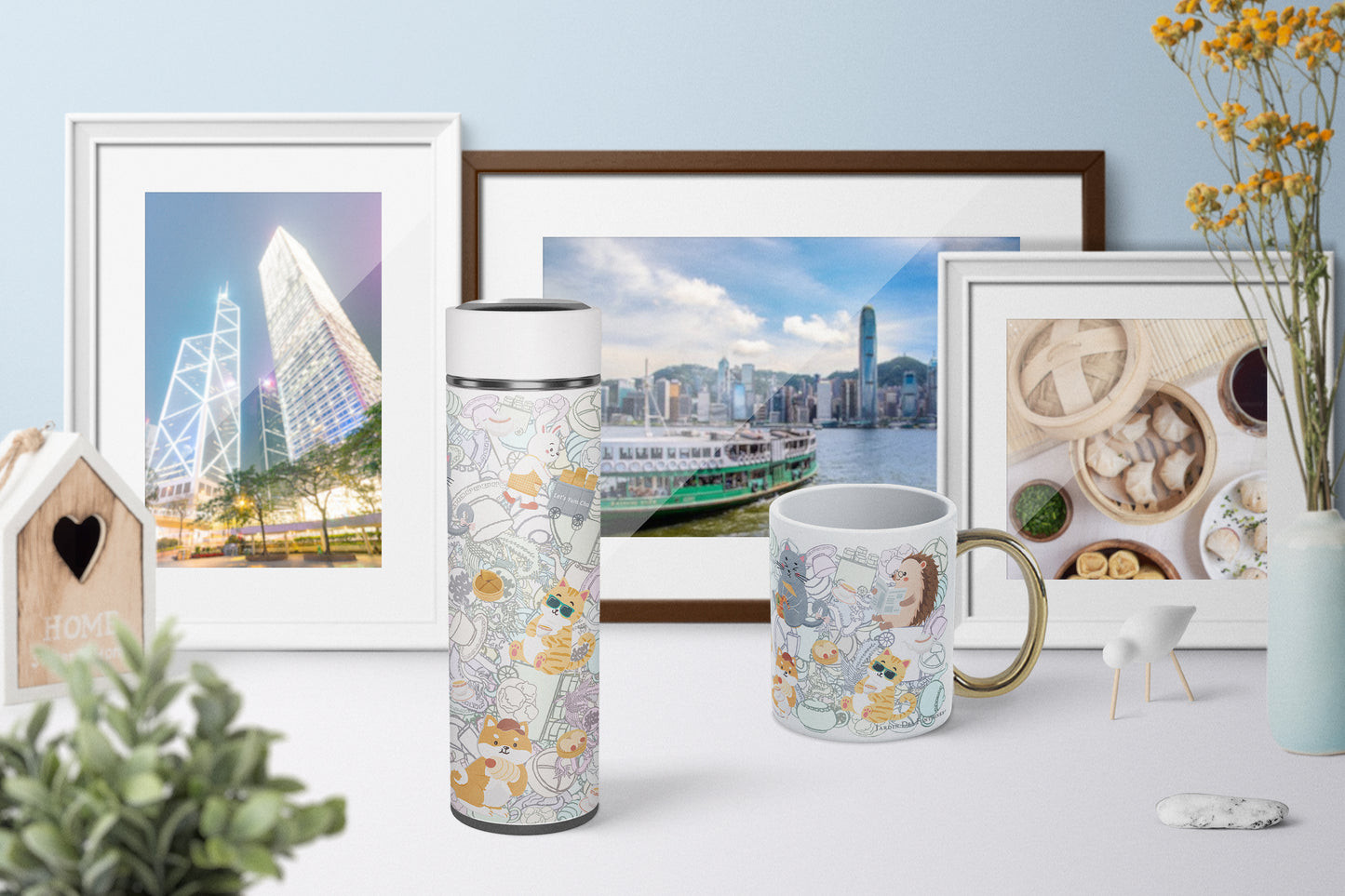 "Let's Yum Cha" Vacuum Water Bottle (500ml)