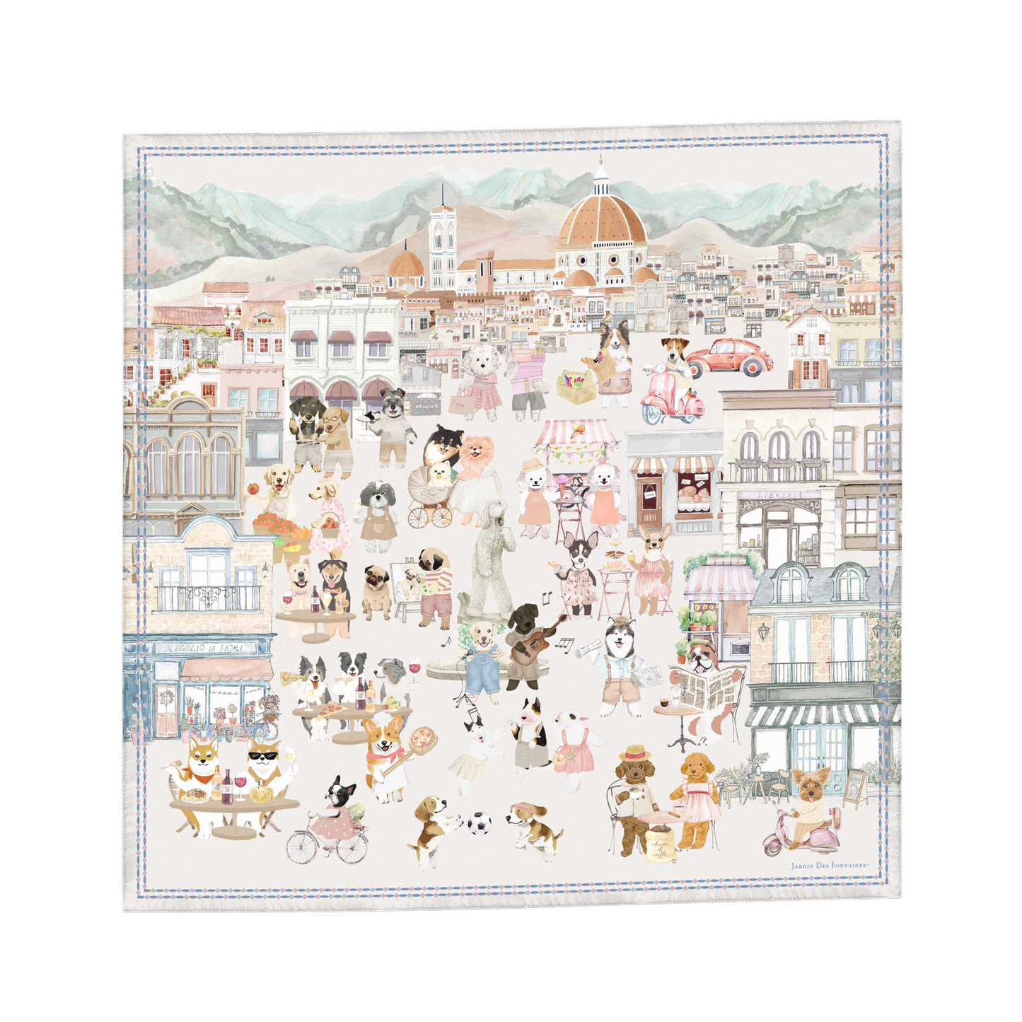 "Oh My Dog" 60cm Silky Scarf