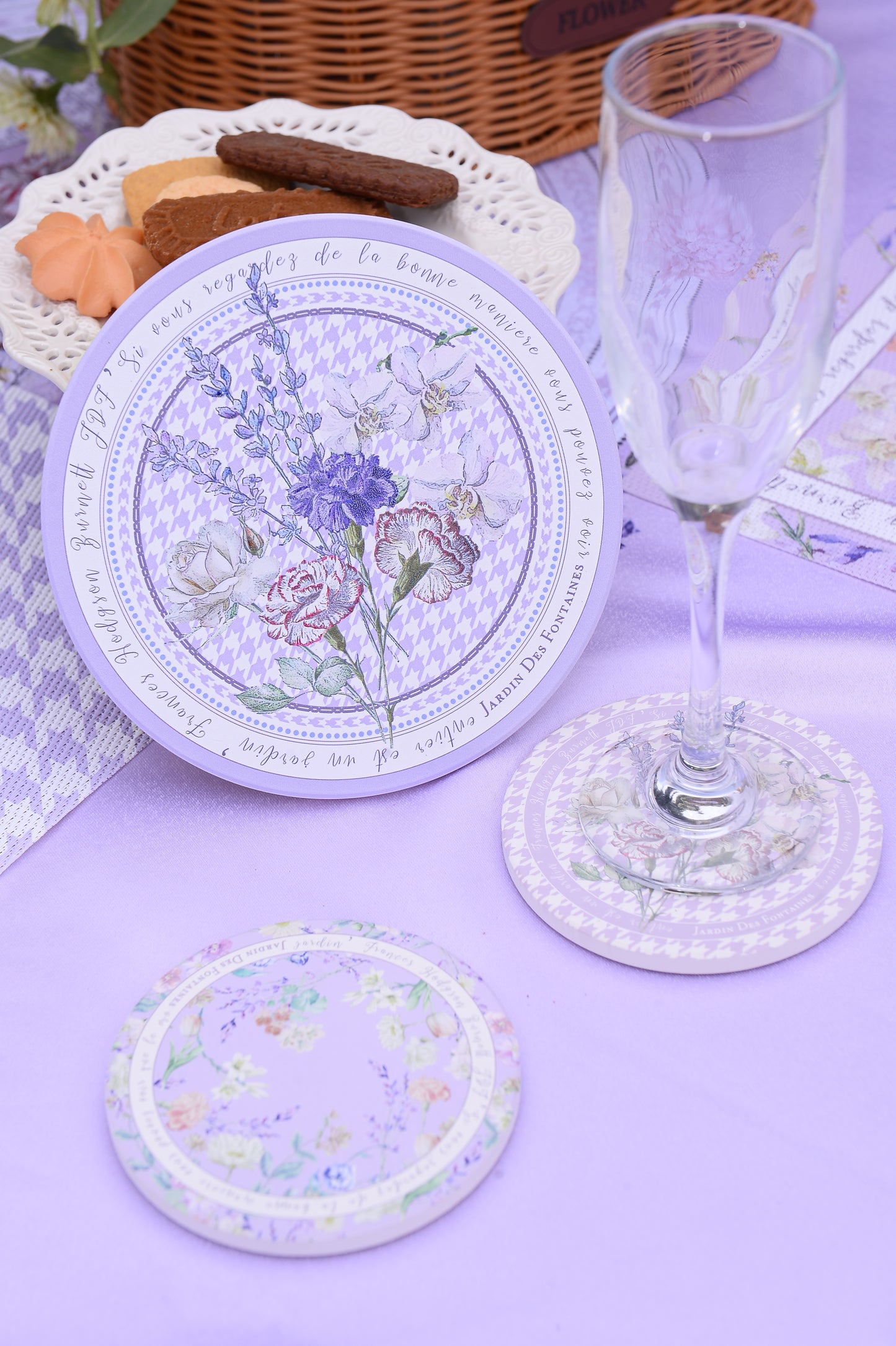 "Secret Violet Garden" Ceramic Potholder, Hot Pad