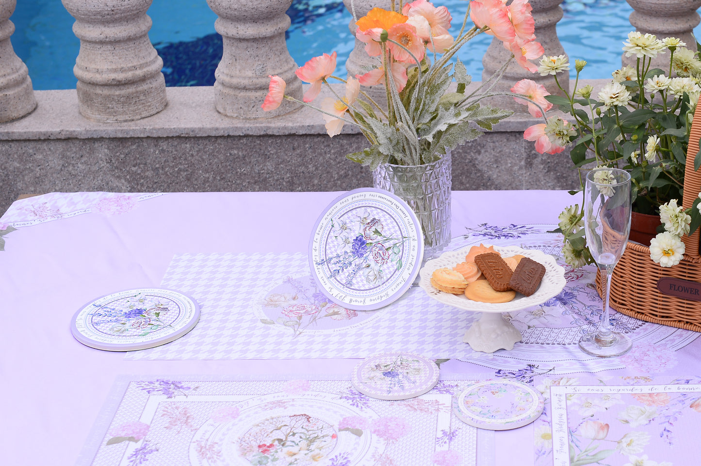"Secret Violet Garden" Ceramic Potholder, Hot Pad