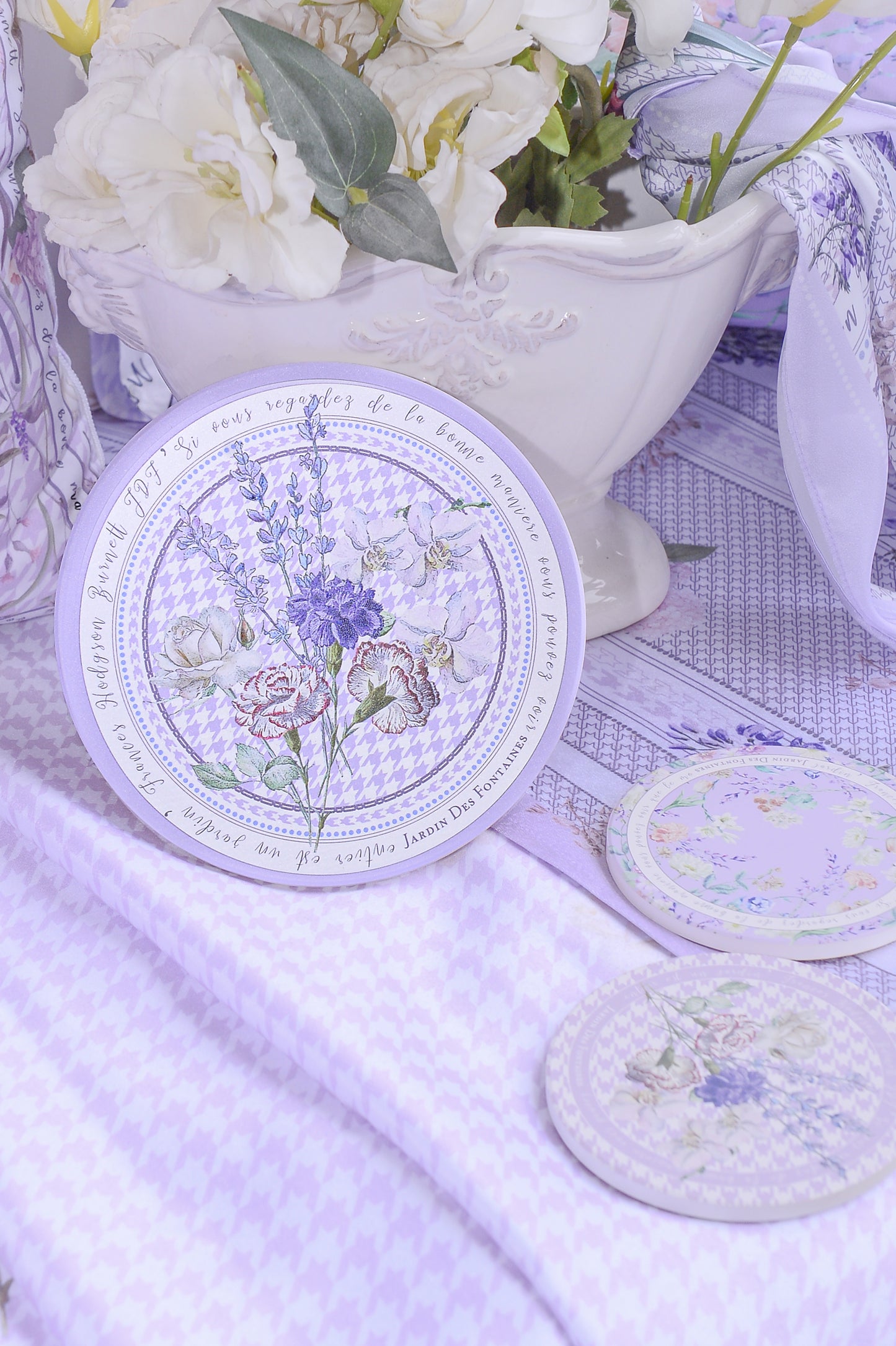 "Secret Violet Garden" Ceramic Potholder, Hot Pad