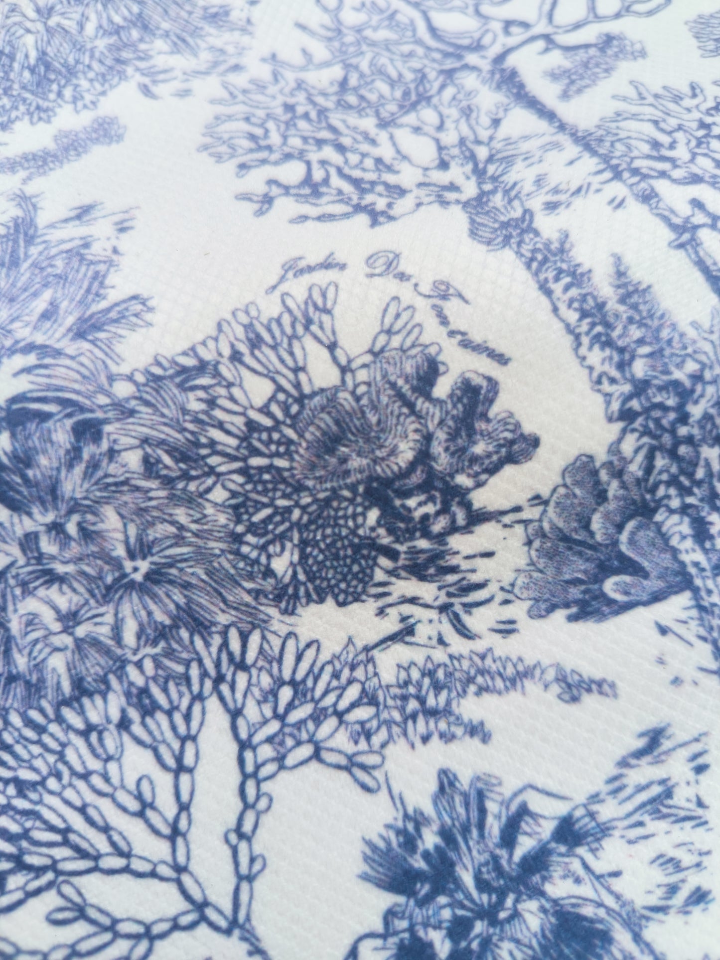 "Toile De Jouy" Coral and Tree Tote Bag