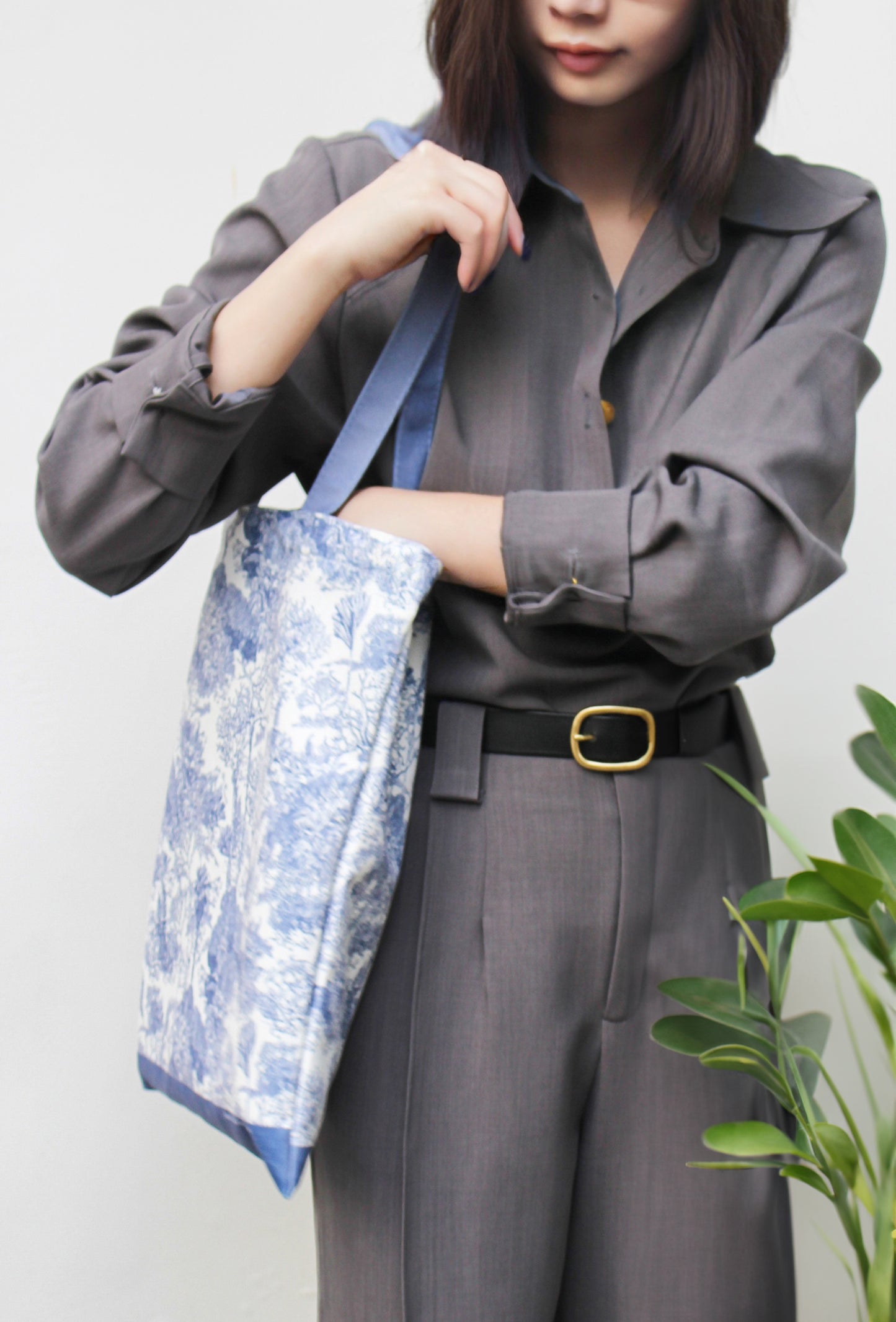 "Toile De Jouy" Coral and Tree Tote Bag