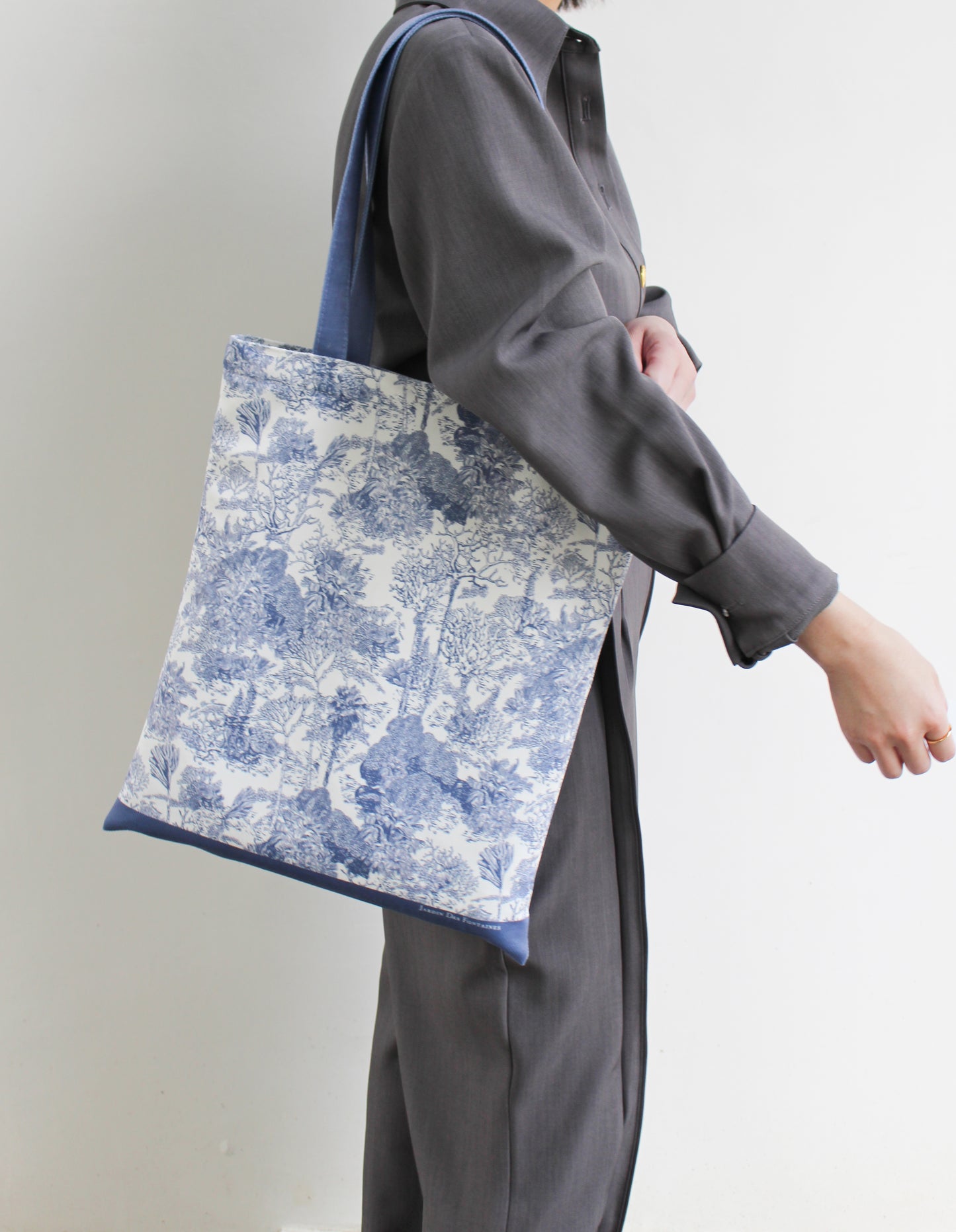 "Toile De Jouy" Coral and Tree Tote Bag