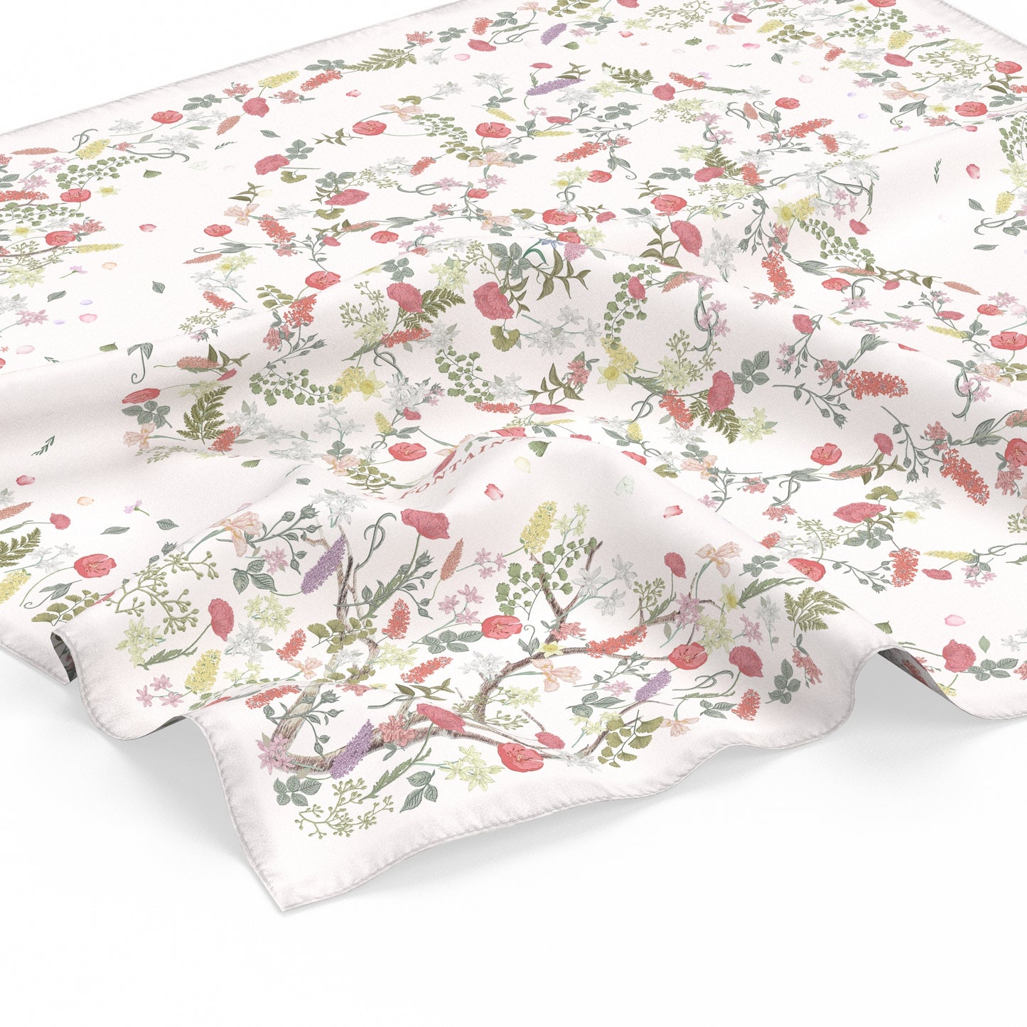 "Venus Garden of Love" Heart Silky Scarf (60cm)