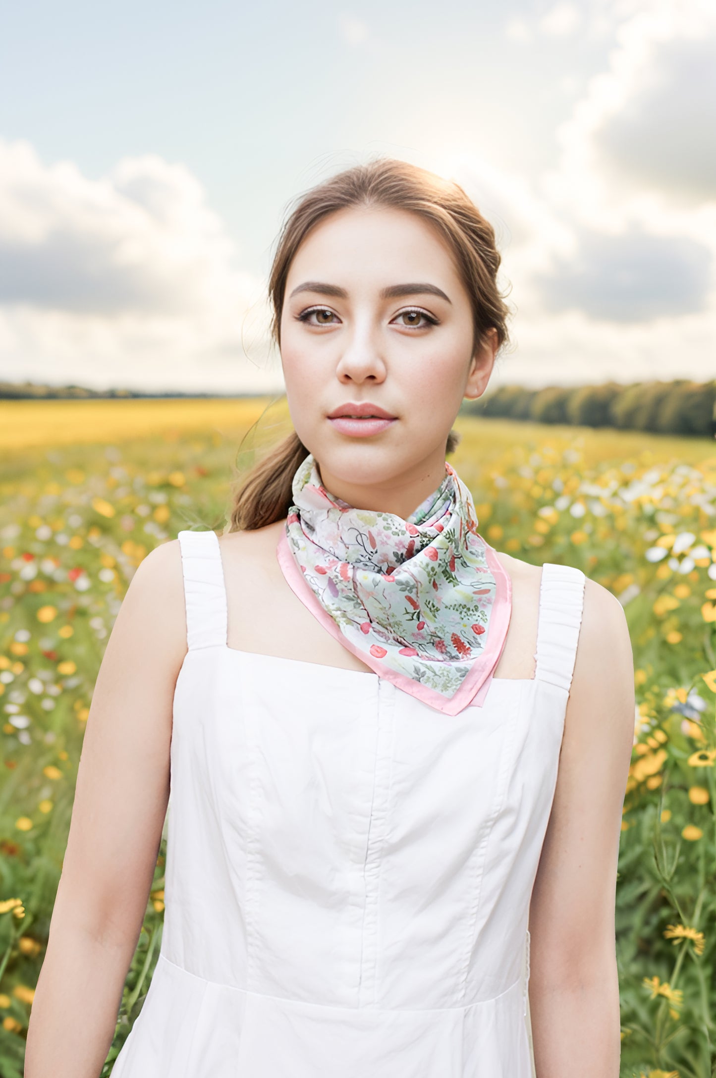 "Venus Garden of Love" Greenhouse Silky Scarf (60cm)