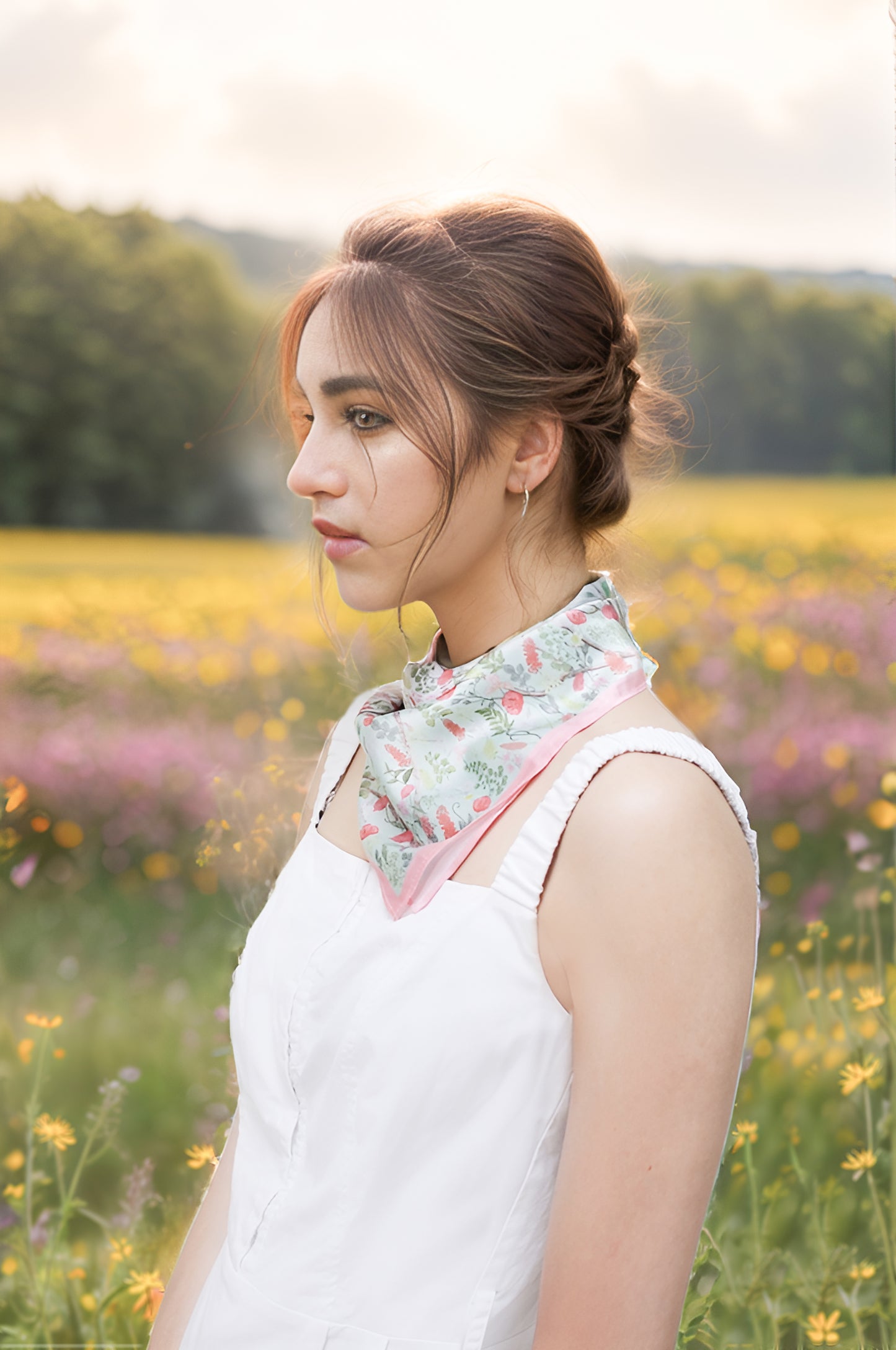 "Venus Garden of Love" Greenhouse Silky Scarf (60cm)