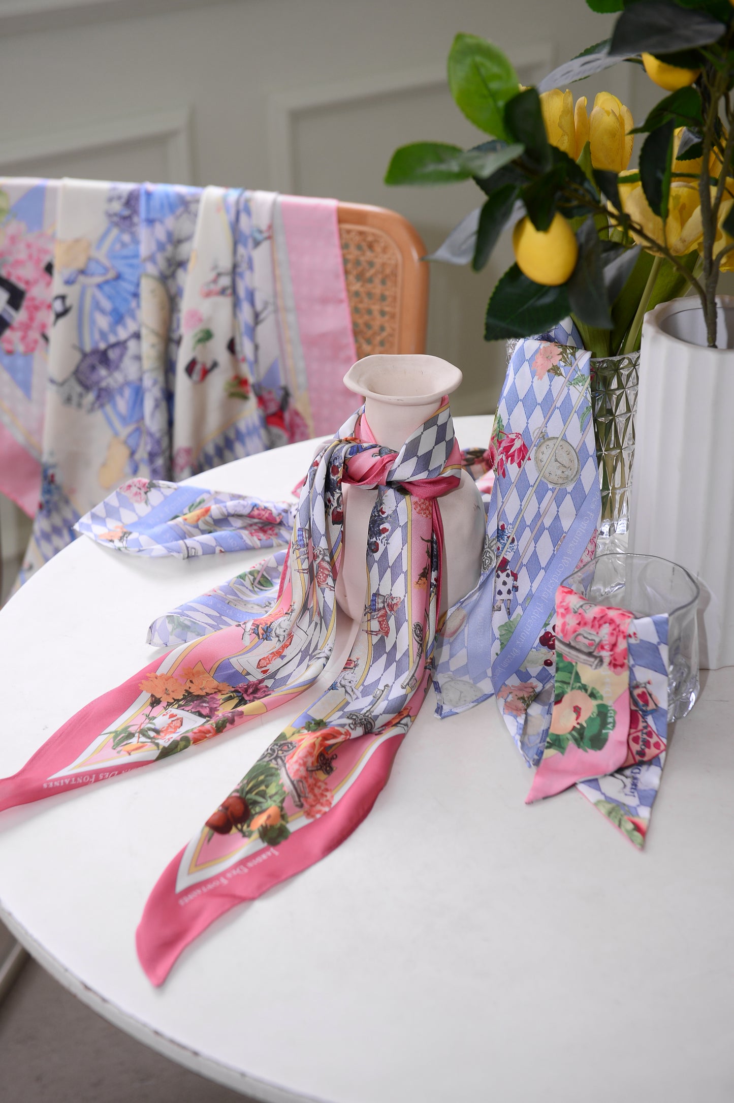 "Wonderful Adventure Dream" Diamond Shape Silky Scarf