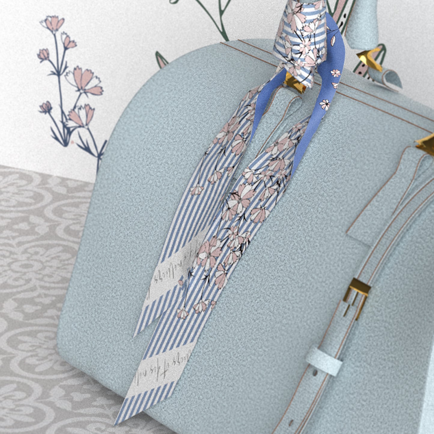 "Wild Blue Yonder" Twilly Silky Scarf