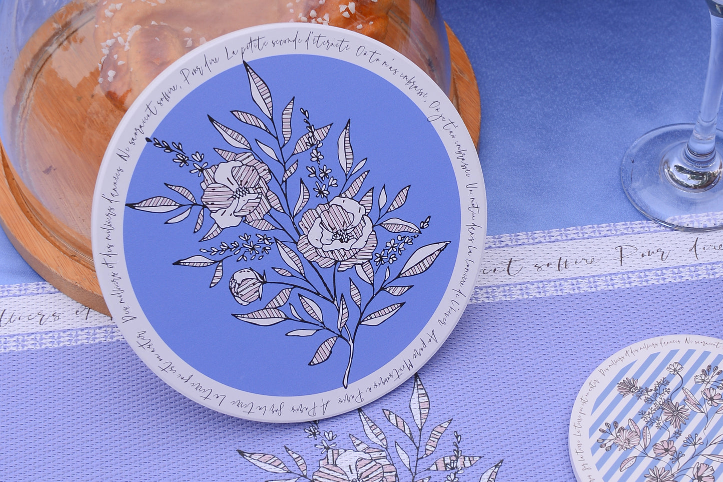 "Wild Blue Yonder" Ceramic Potholder, Hot Pad