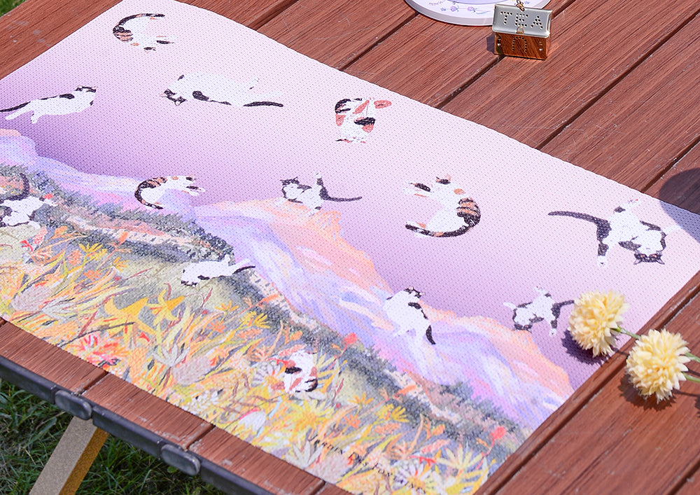 "Yogis Cat and Flower" Woven Table Placemat