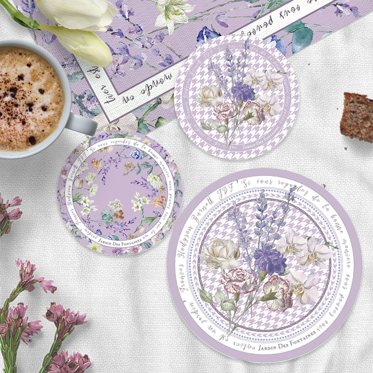 "Secret Violet Garden" Ceramic Potholder, Hot Pad