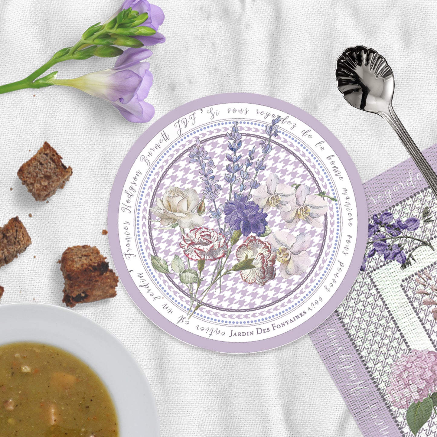 "Secret Violet Garden" Ceramic Potholder, Hot Pad