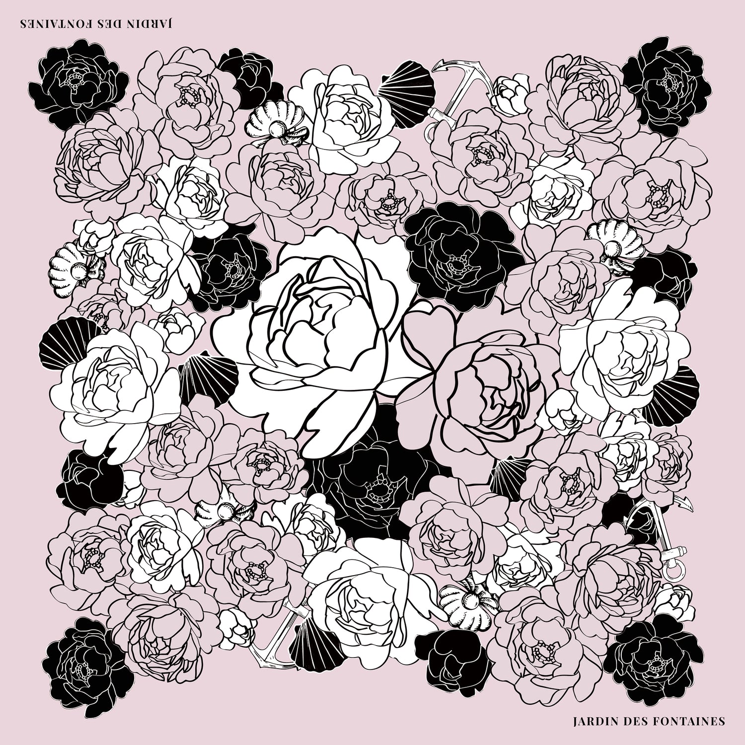 The classic elements such as Dutch peonies, pearls, and anchors on the brand logo symbolize their passion and unique style for art and fashion in Paris.