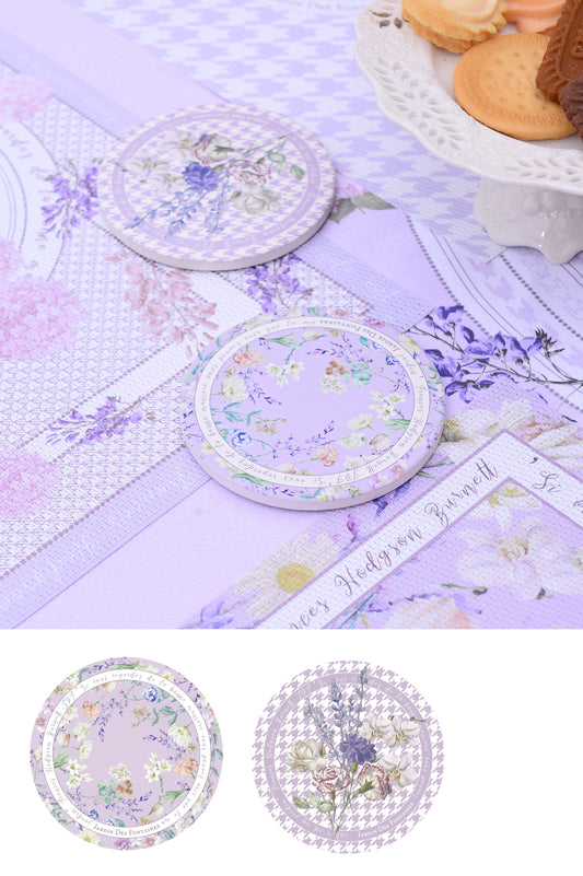 "Secret Violet Garden" Ceramic Coaster