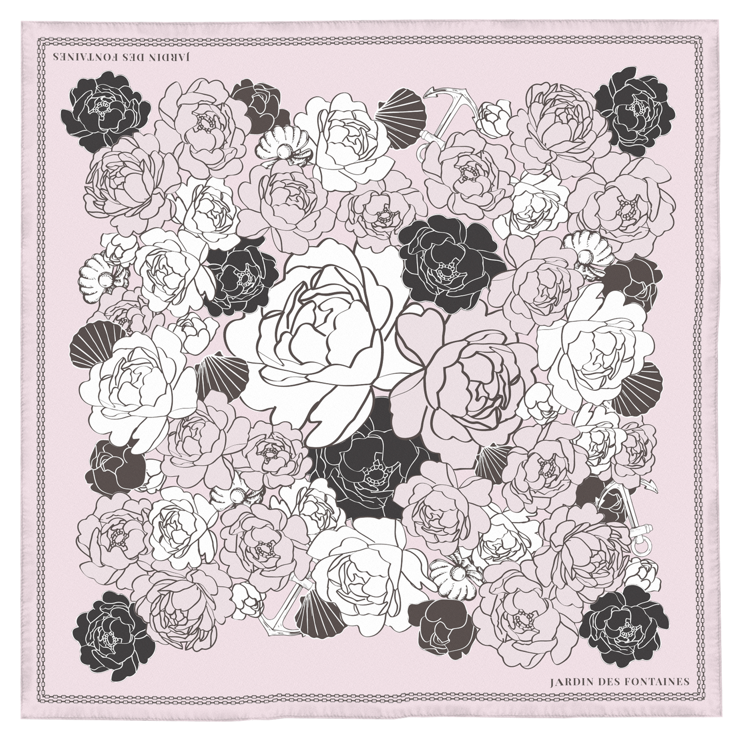 "Classy and Fabulous" Peony Silky Scarf (90cm)