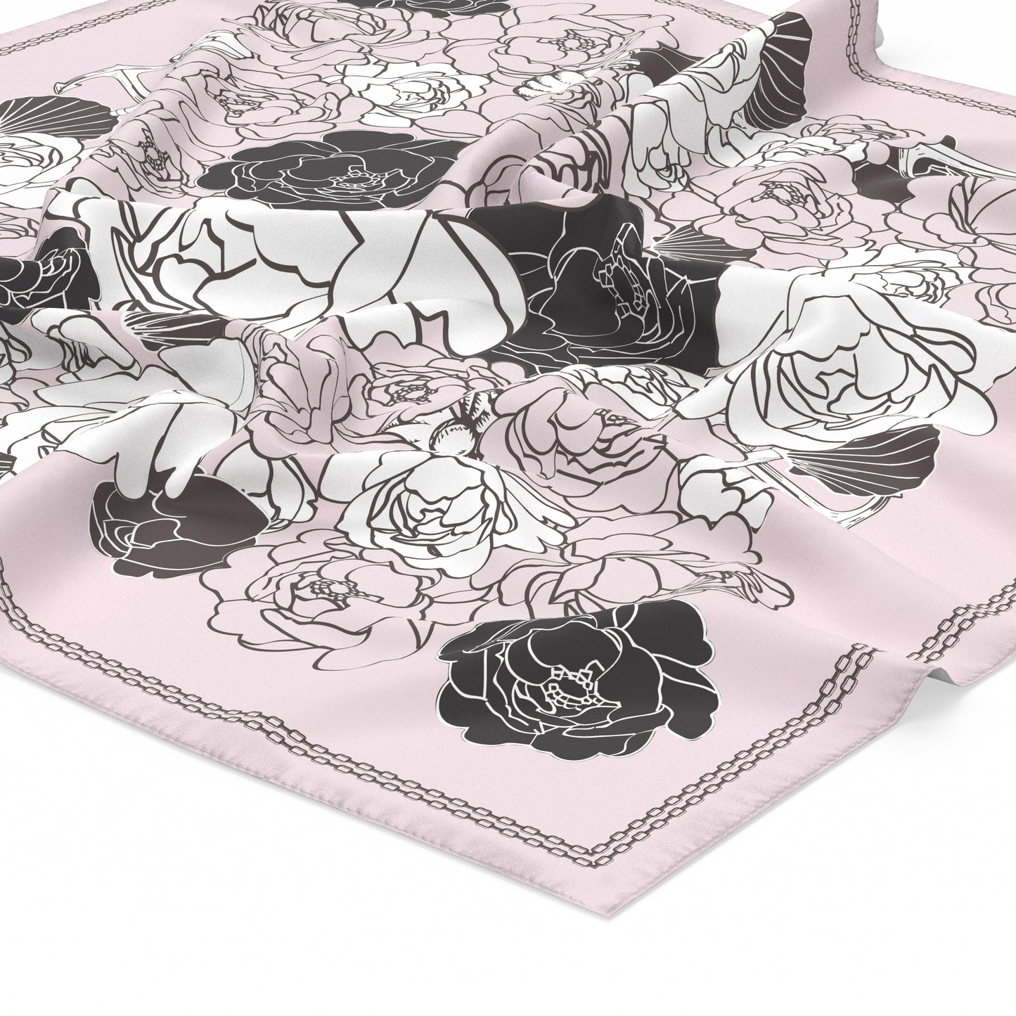 "Classy and Fabulous" Peony Silky Scarf (90cm)