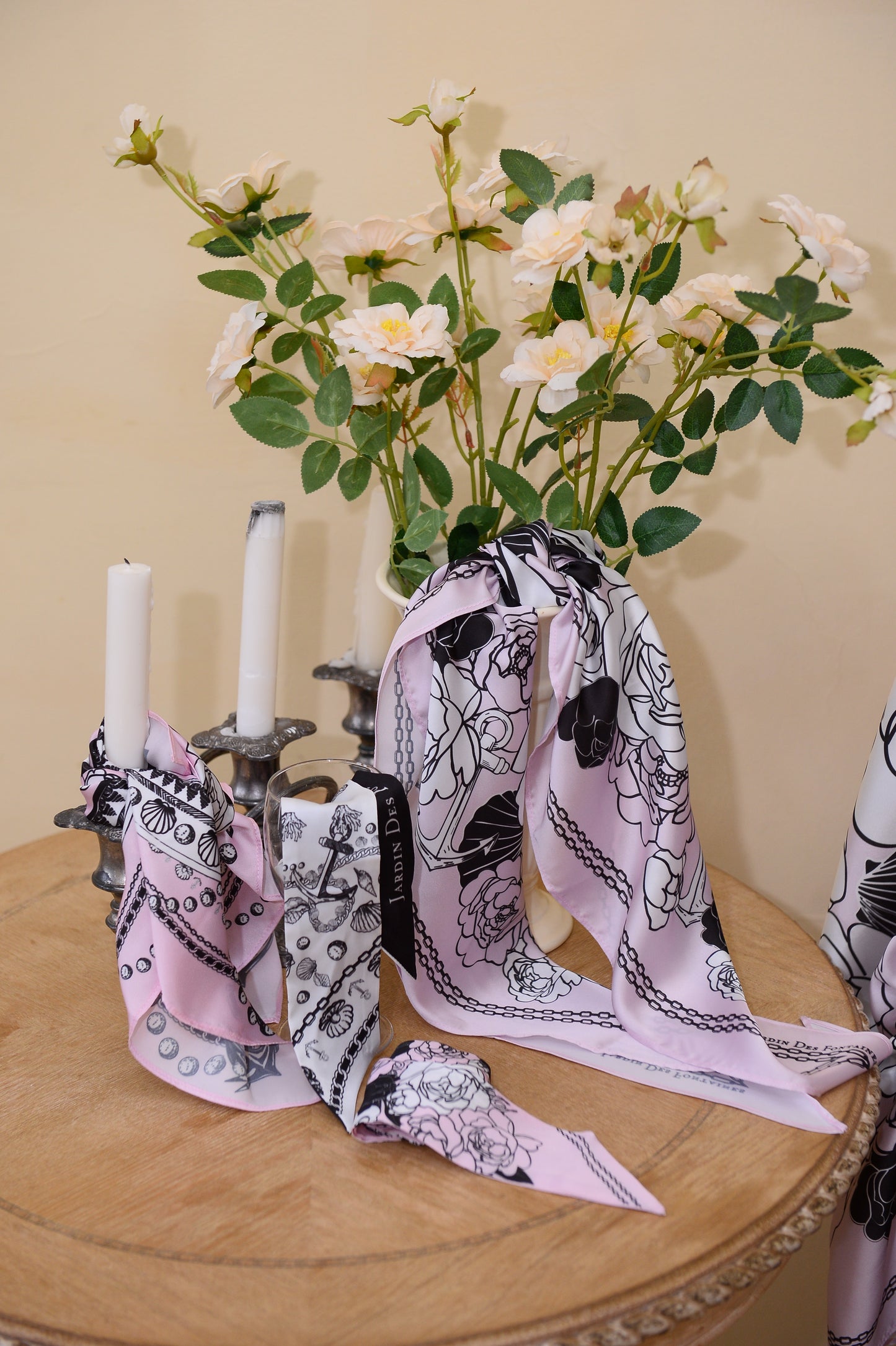"Classy and Fabulous" Peony Twilly Silky Scarf