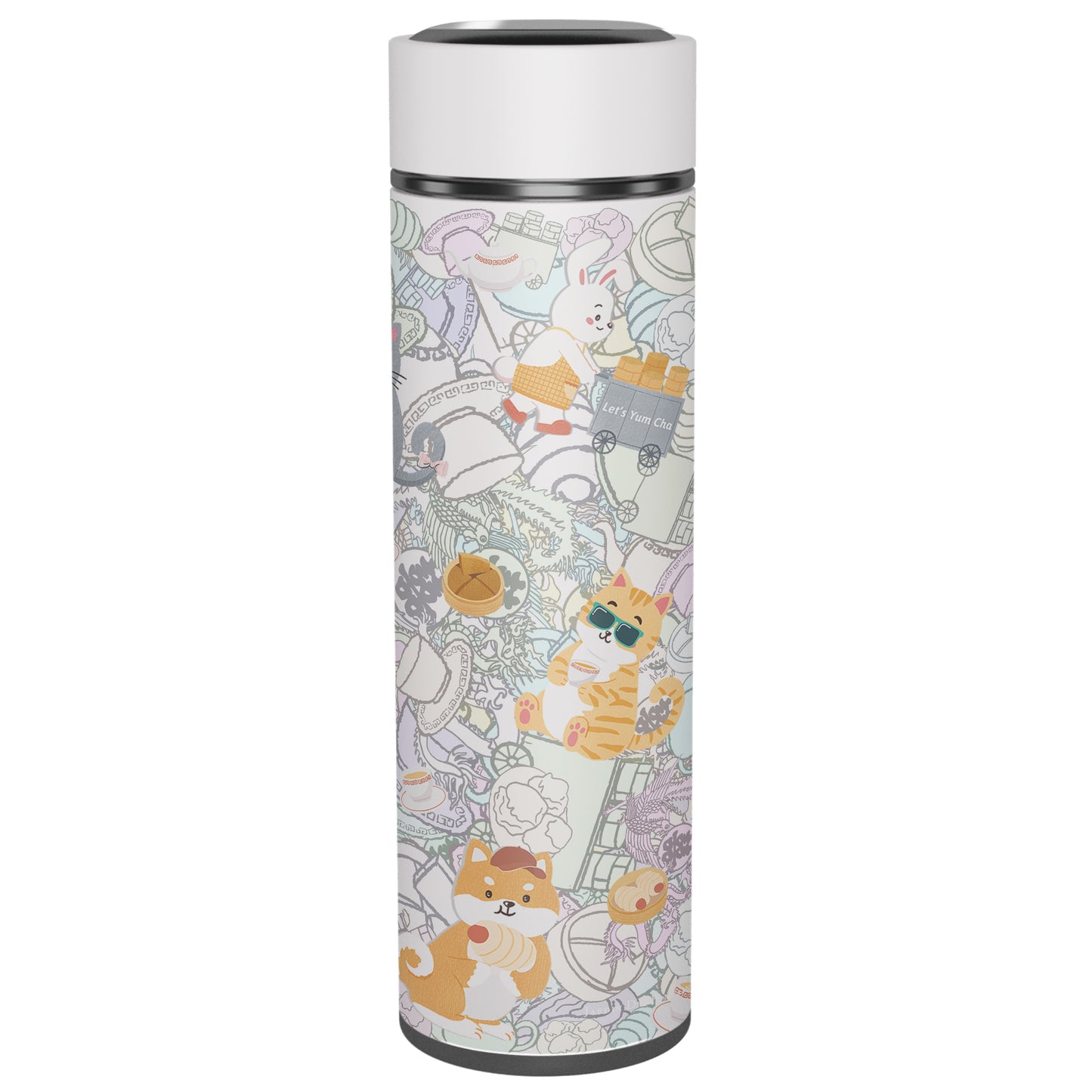 "Let's Yum Cha" Vacuum Water Bottle (500ml)