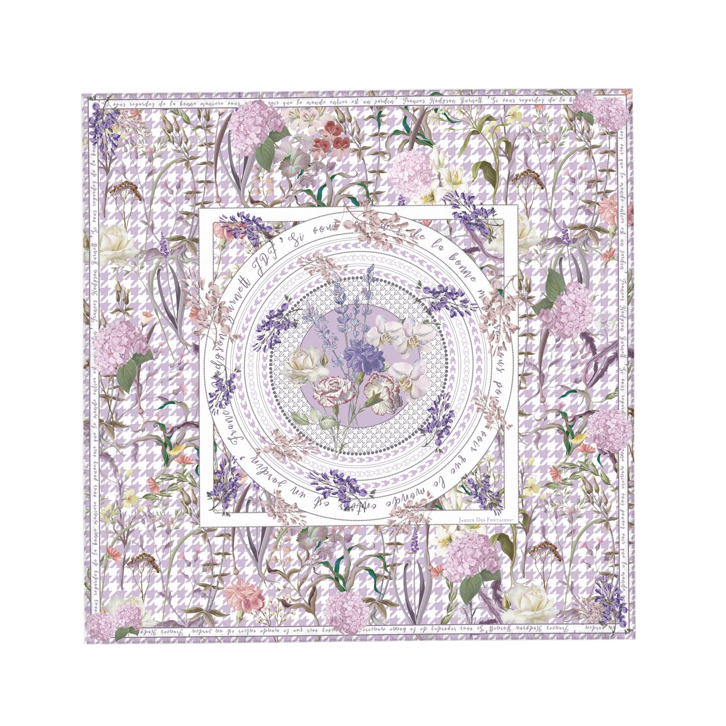 "Secret Violet Garden" 60cm Silky Scarf