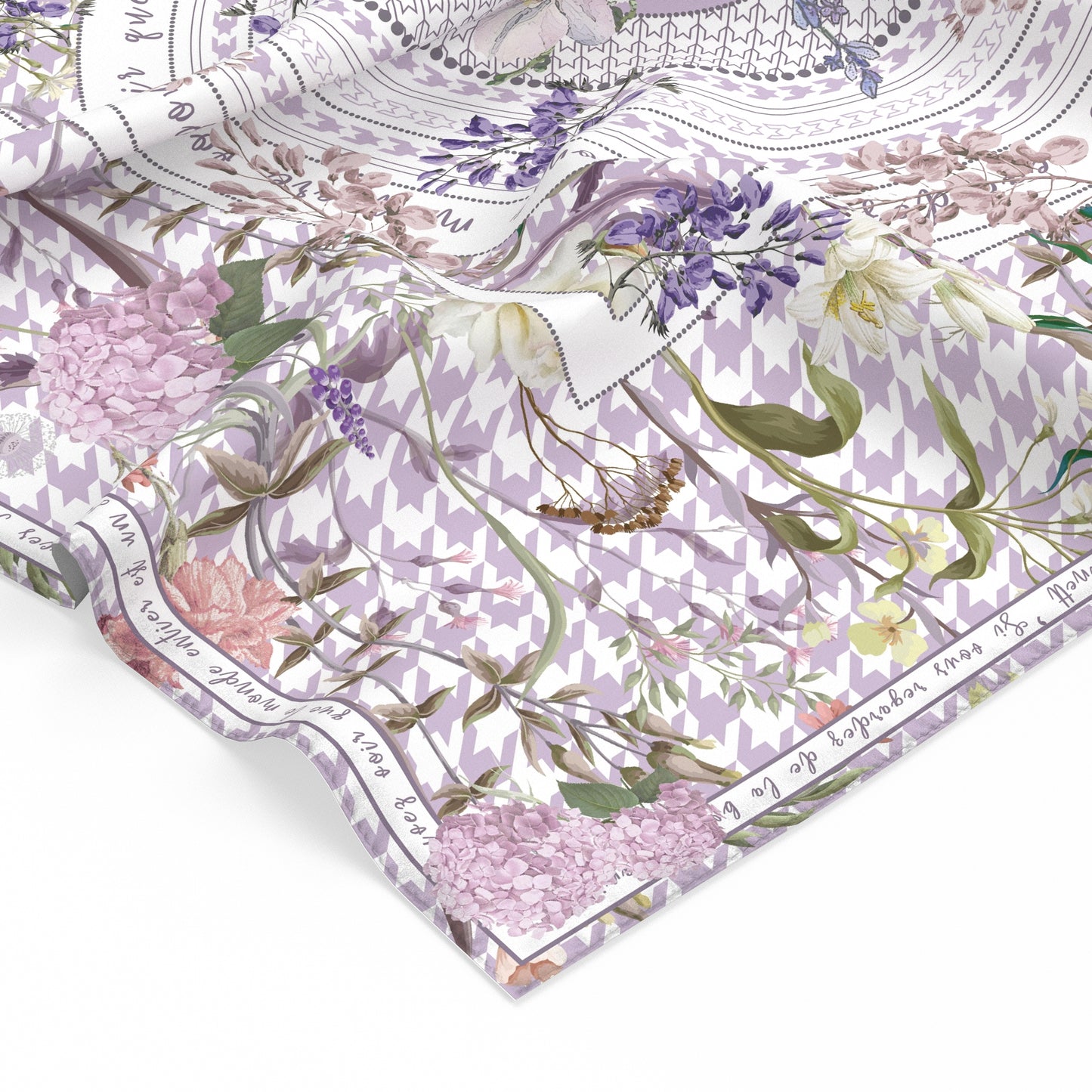"Secret Violet Garden" 60cm Silky Scarf
