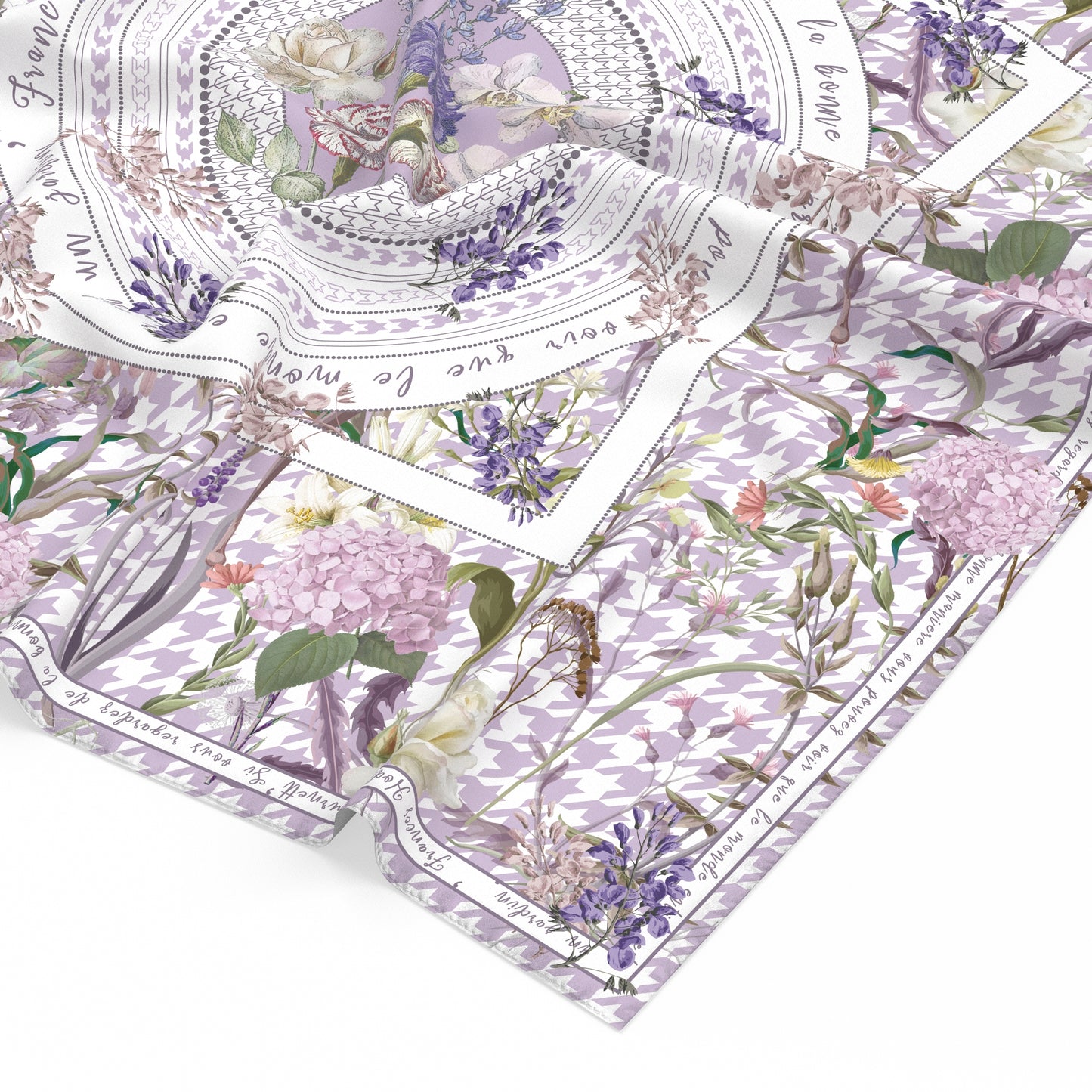 "Secret Violet Garden" 90cm Silky Scarf