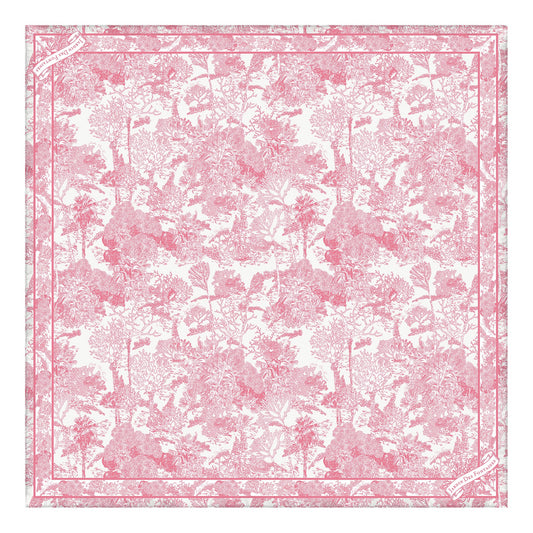 "Toile De Jouy" Pink Silky Scarf (60cm)