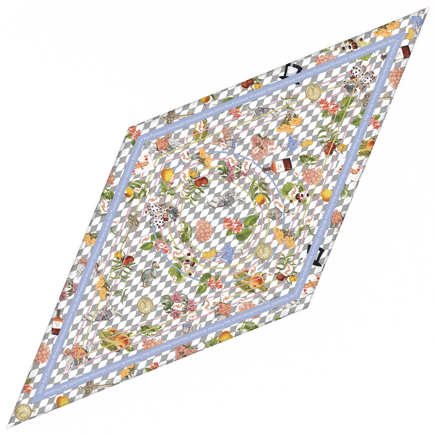 "Wonderful Adventure Dream" Diamond Shape Silky Scarf