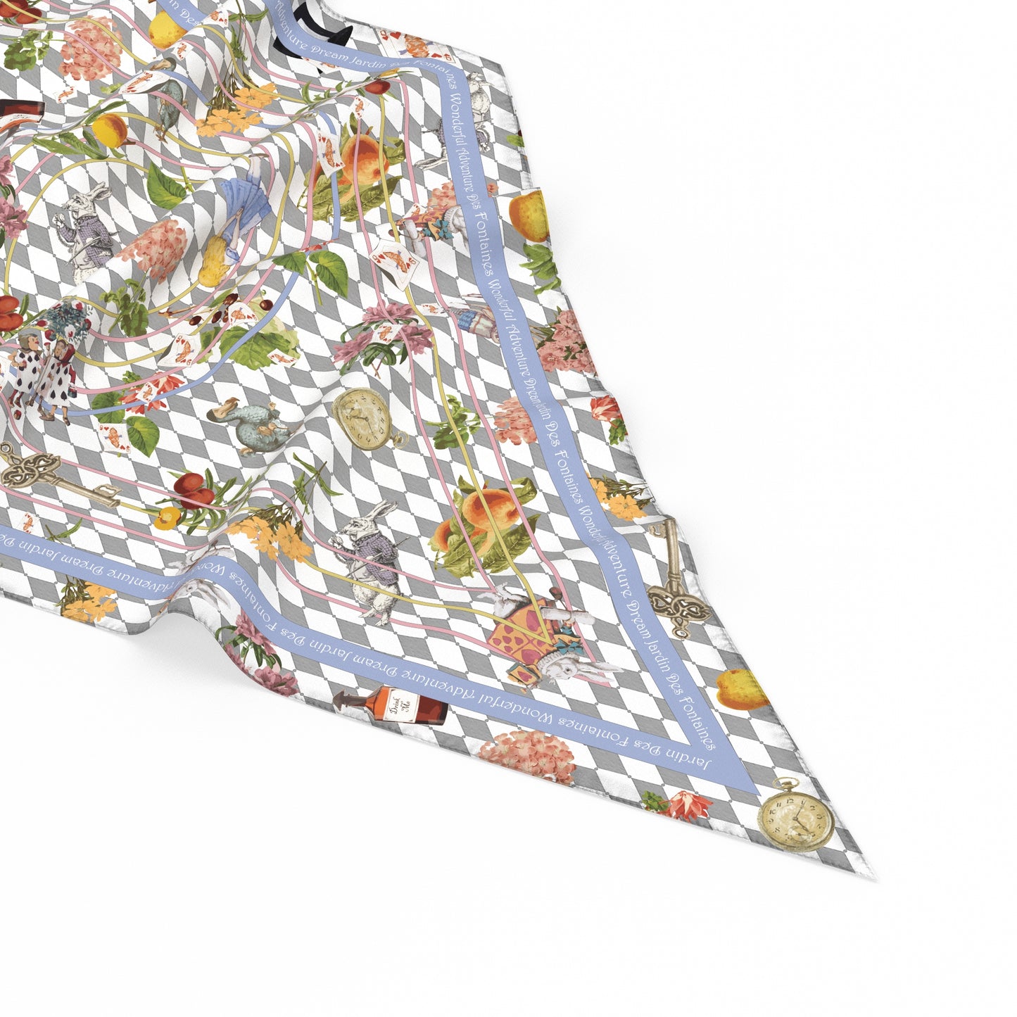 "Wonderful Adventure Dream" Diamond Shape Silky Scarf