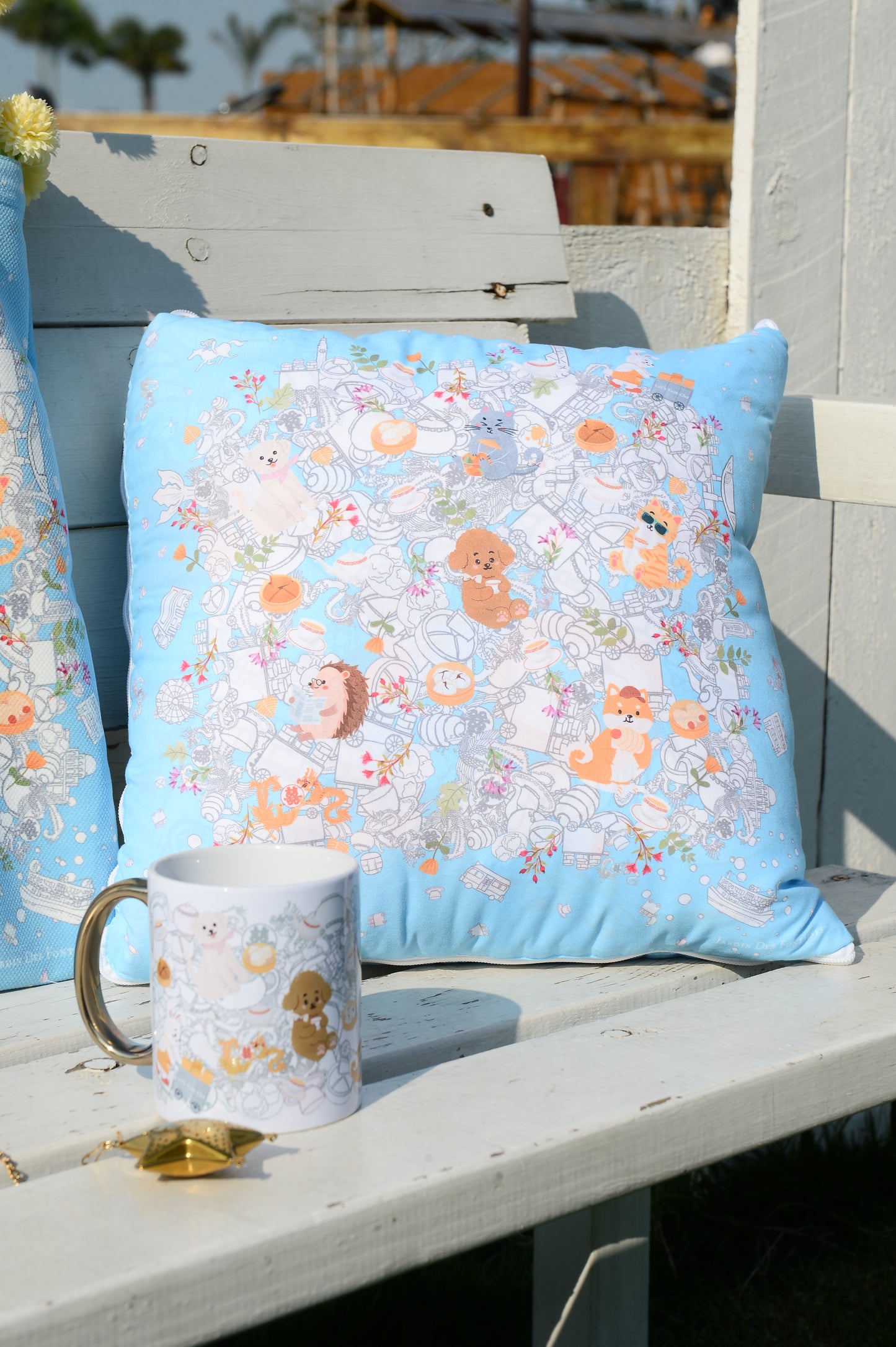 "Let's Yum Cha" Quilt Blanket Pillow 2 In 1