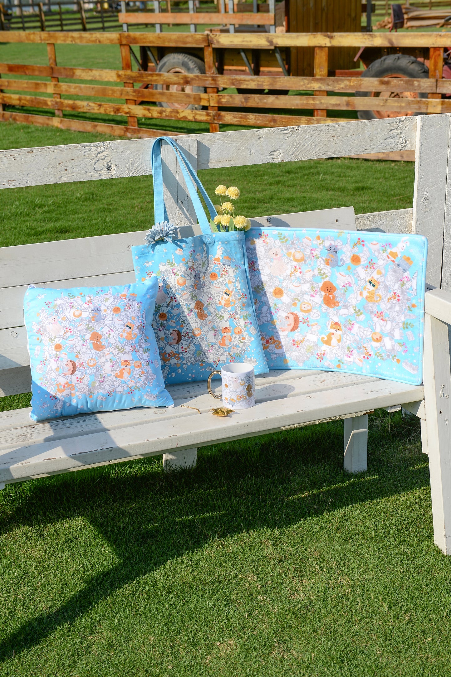 "Let's Yum Cha" Quilt Blanket Pillow 2 In 1