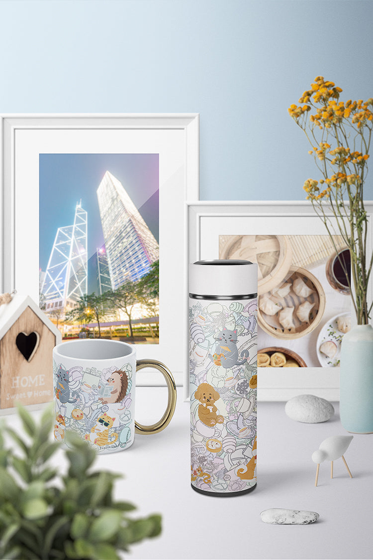 "Let's Yum Cha" Vacuum Water Bottle (500ml)