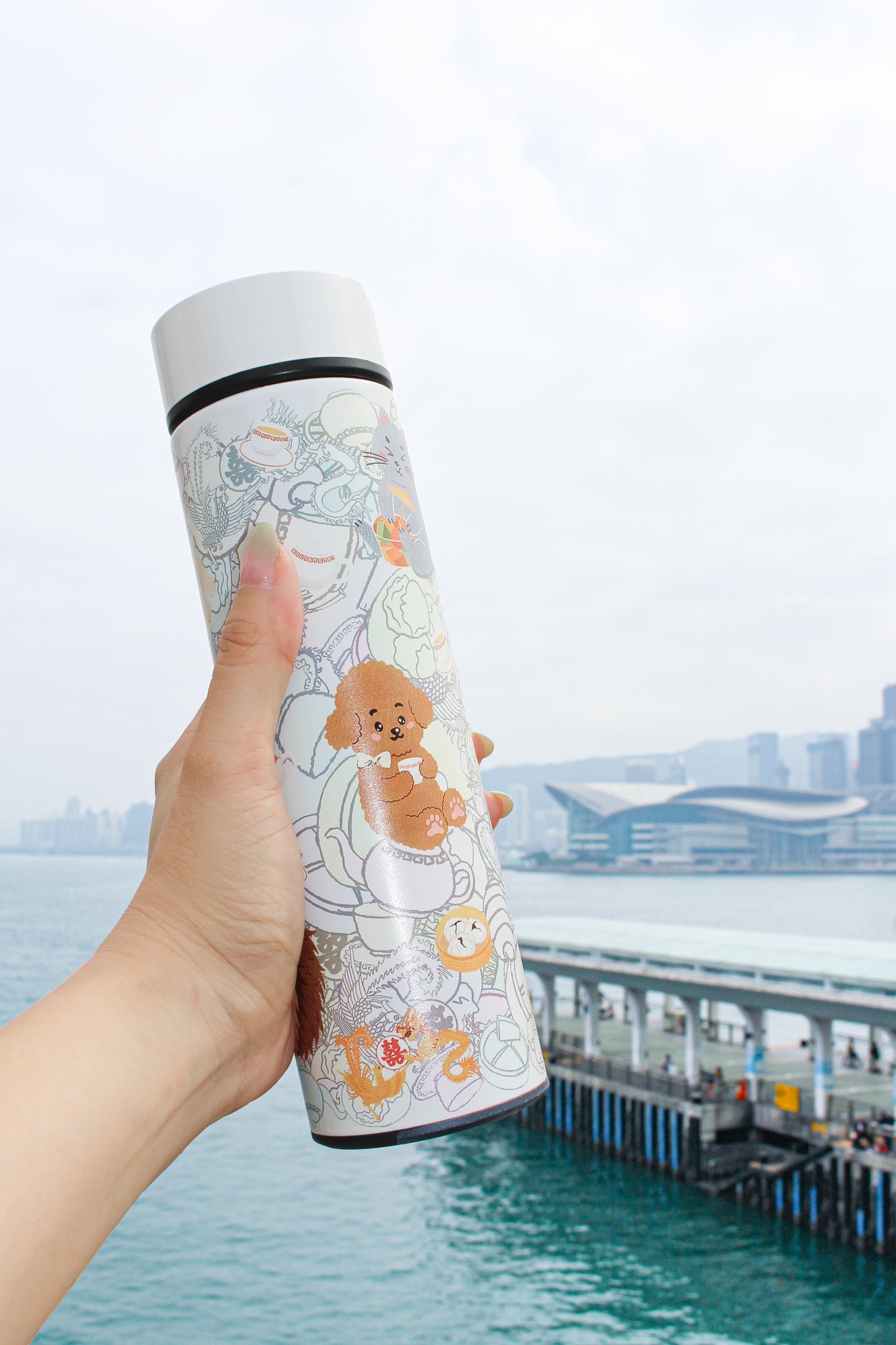 "Let's Yum Cha" Vacuum Water Bottle (500ml)