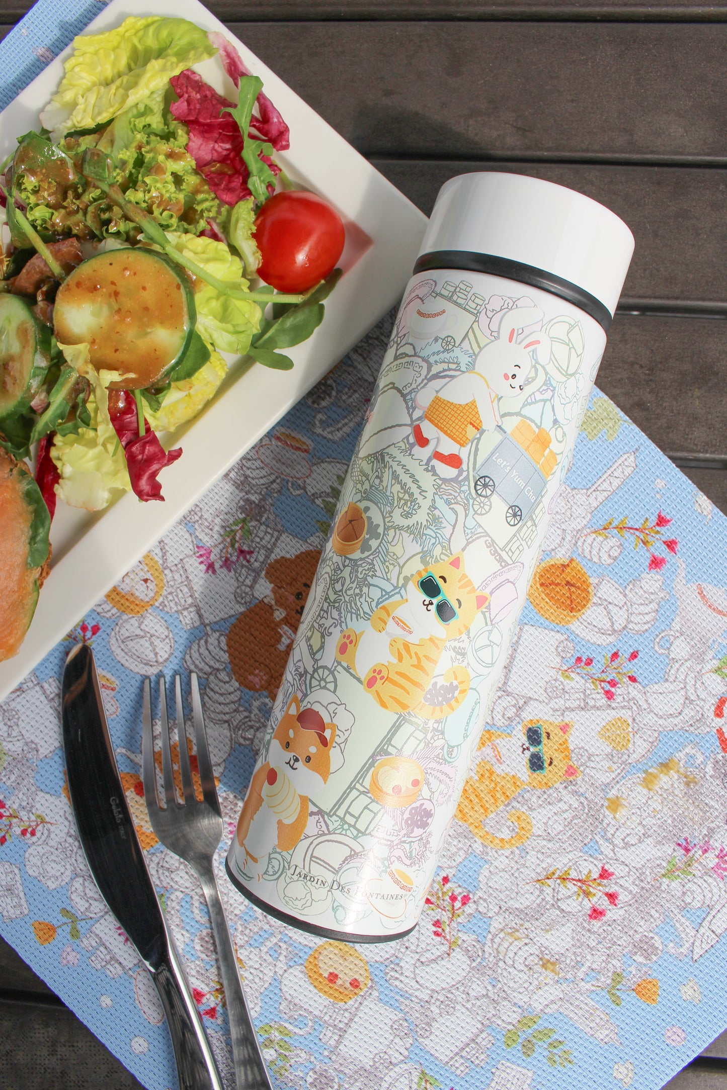 "Let's Yum Cha" Vacuum Water Bottle (500ml)