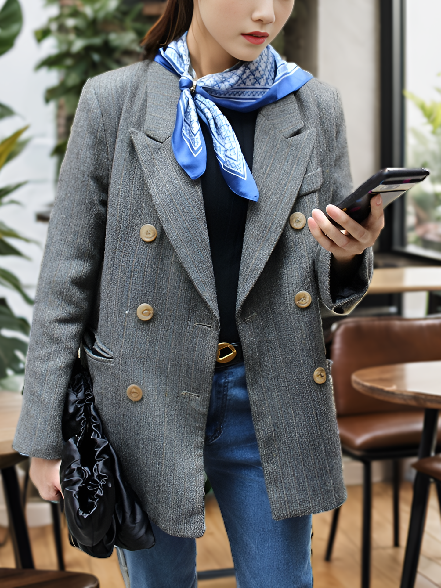"Jardin Des Fontaines" Monogram 60cm Silky Scarf