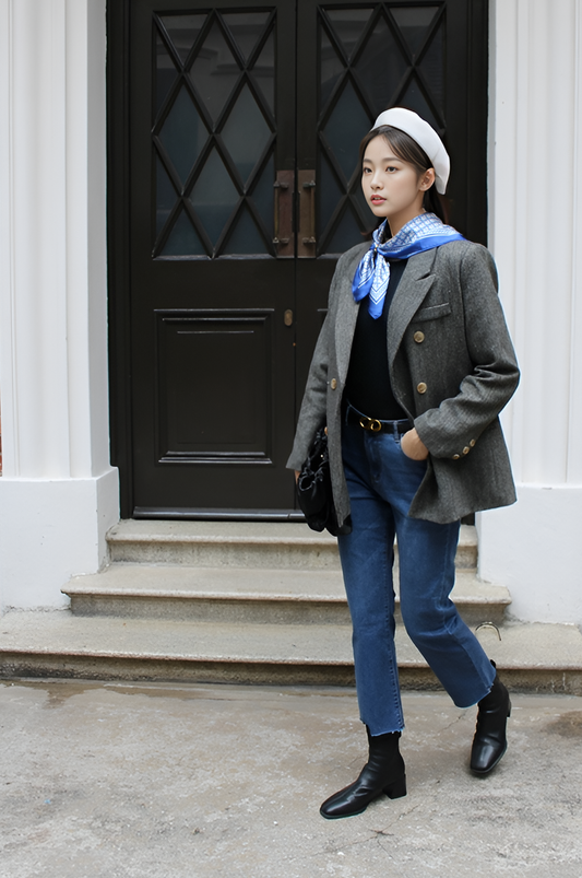 "Jardin Des Fontaines" Monogram 60cm Silky Scarf