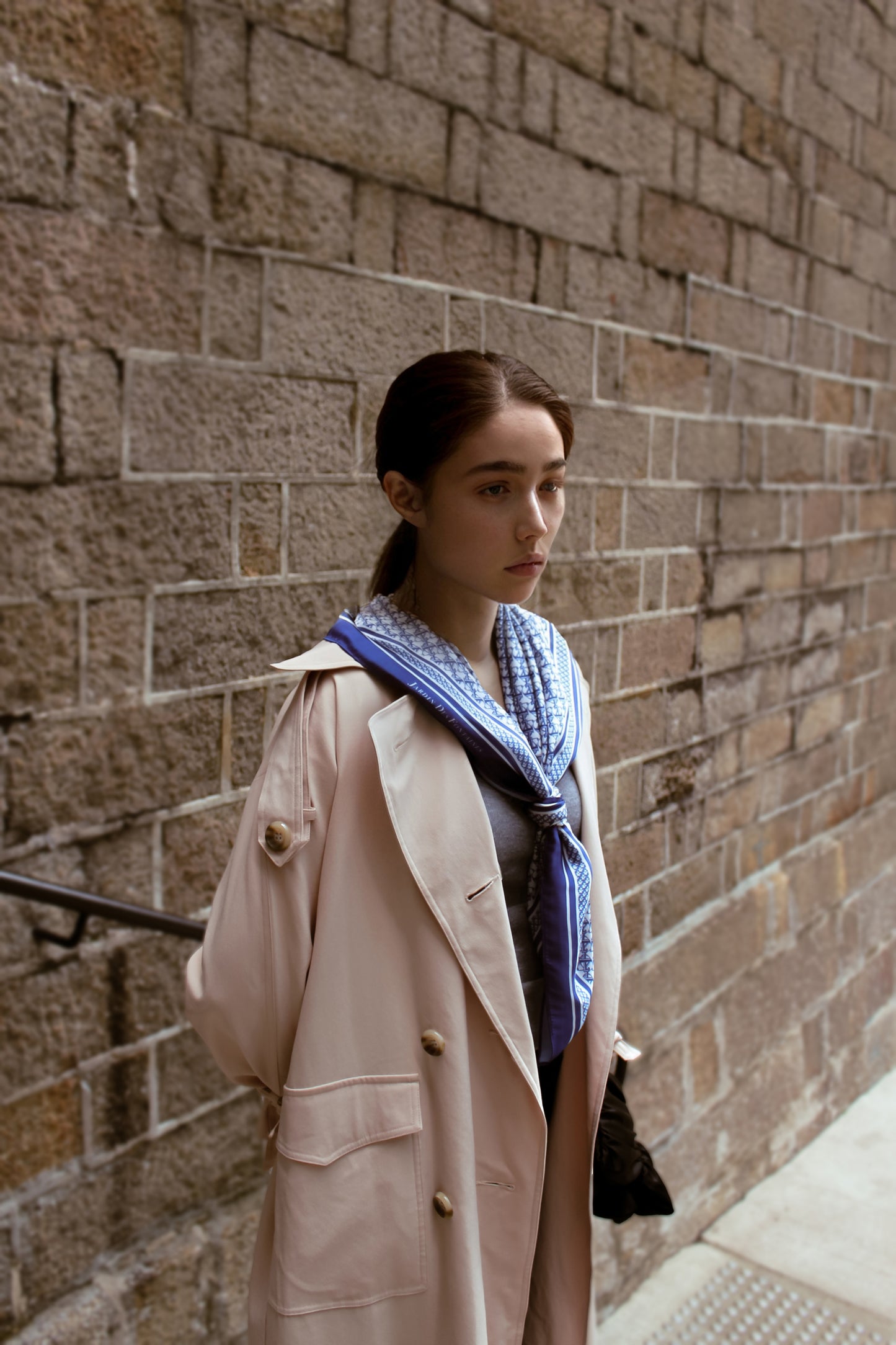 "Jardin Des Fontaines" Monogram 90cm Silky Scarf
