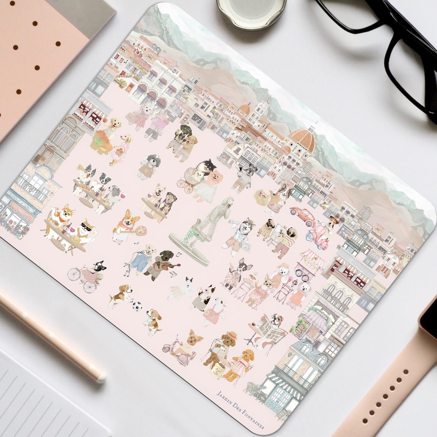 "Oh My Dog" PU Leather Mouse Pad
