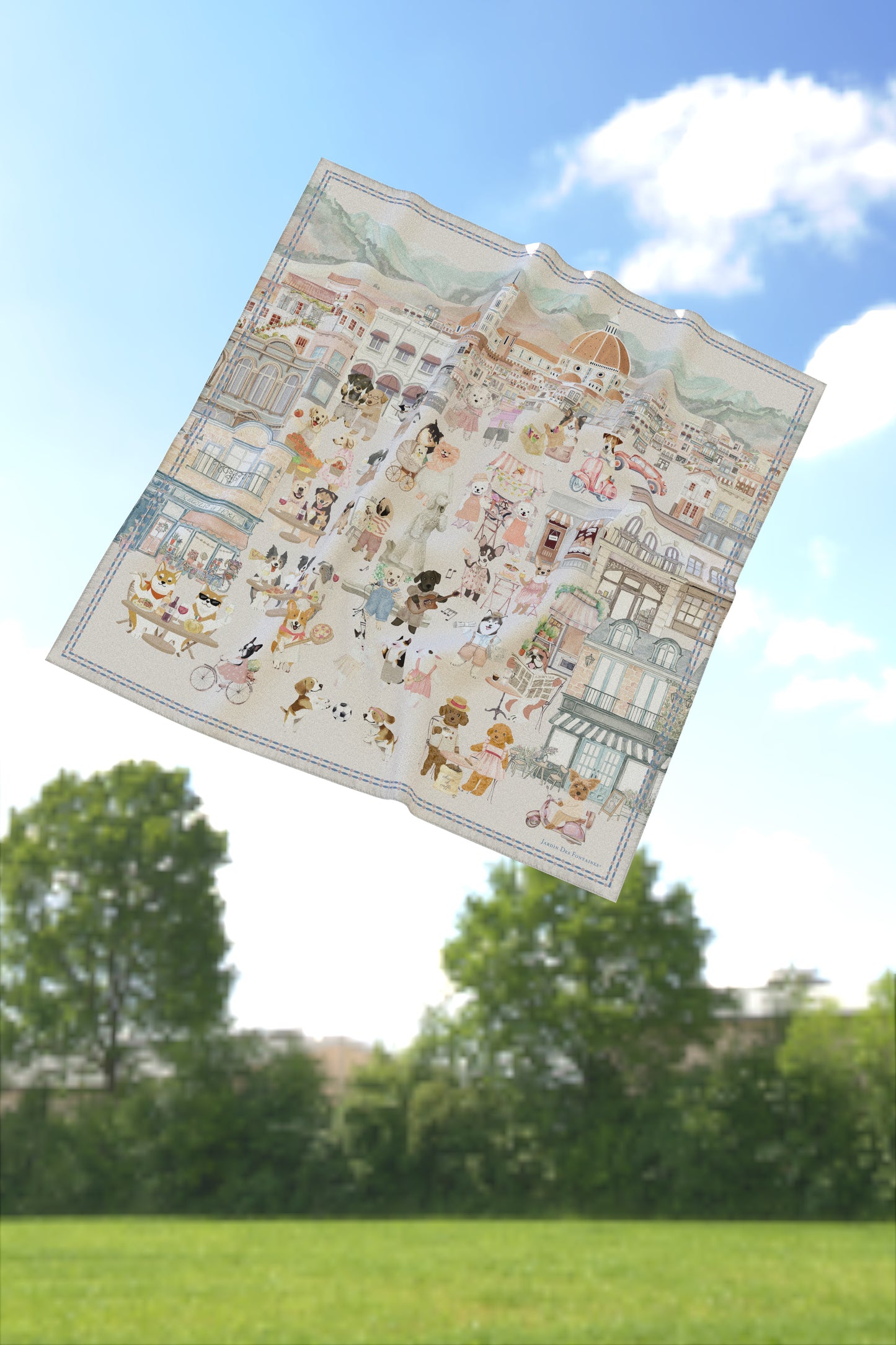 "Oh My Dog" 60cm Silky Scarf