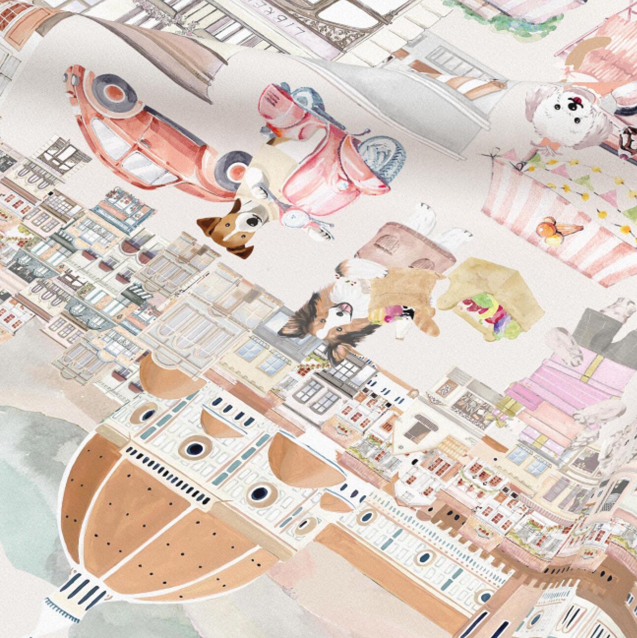 "Oh My Dog" 60cm Silky Scarf