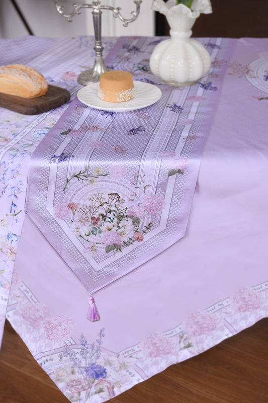 "Secret Violet Garden" Waterproof Table Runner