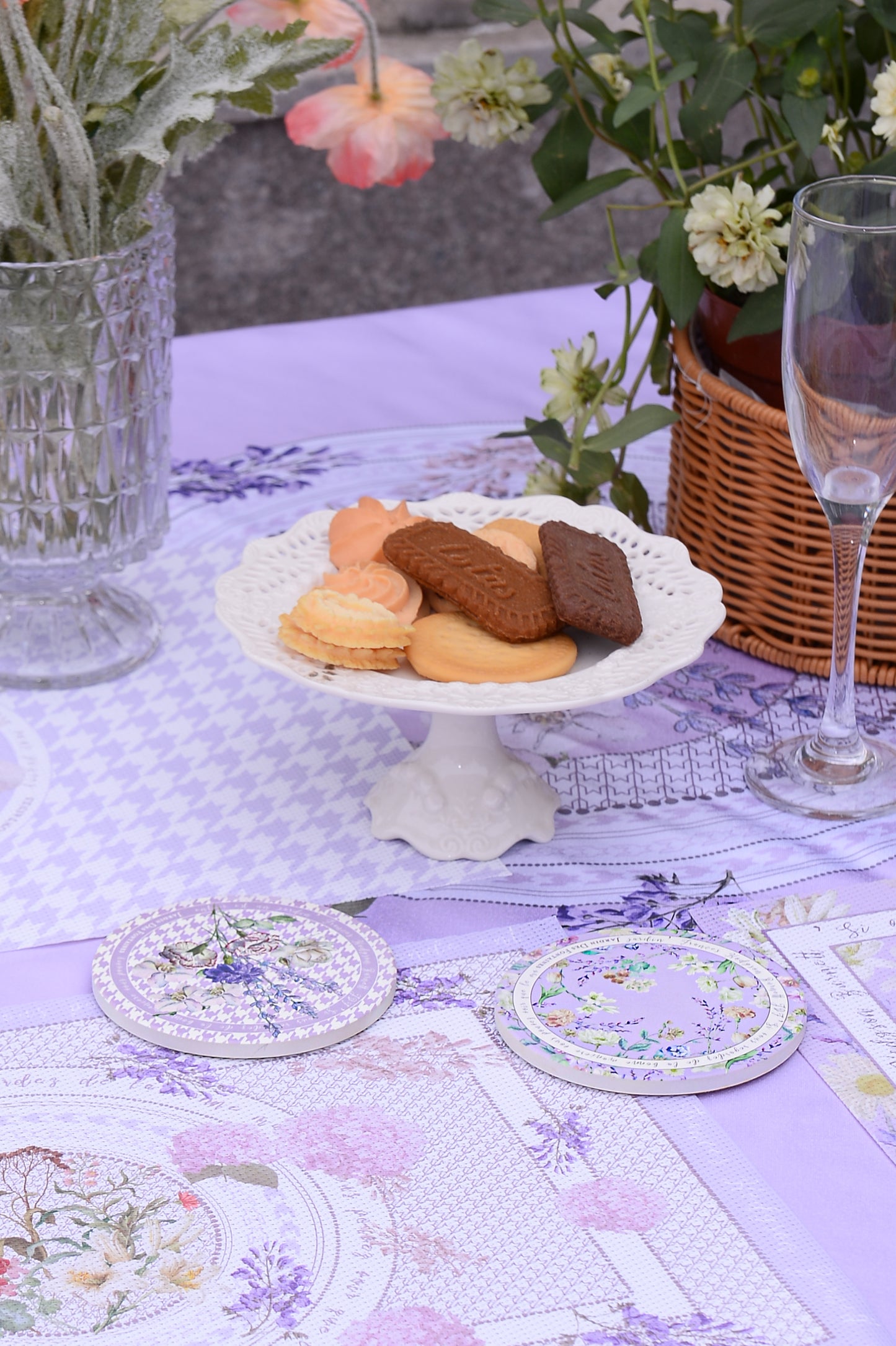 "Secret Violet Garden" Ceramic Coaster