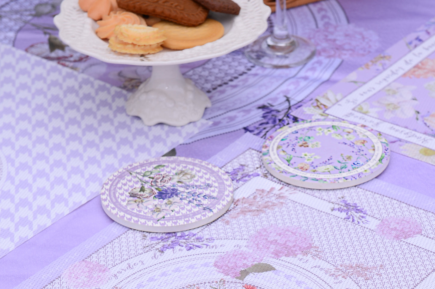 "Secret Violet Garden" Ceramic Coaster