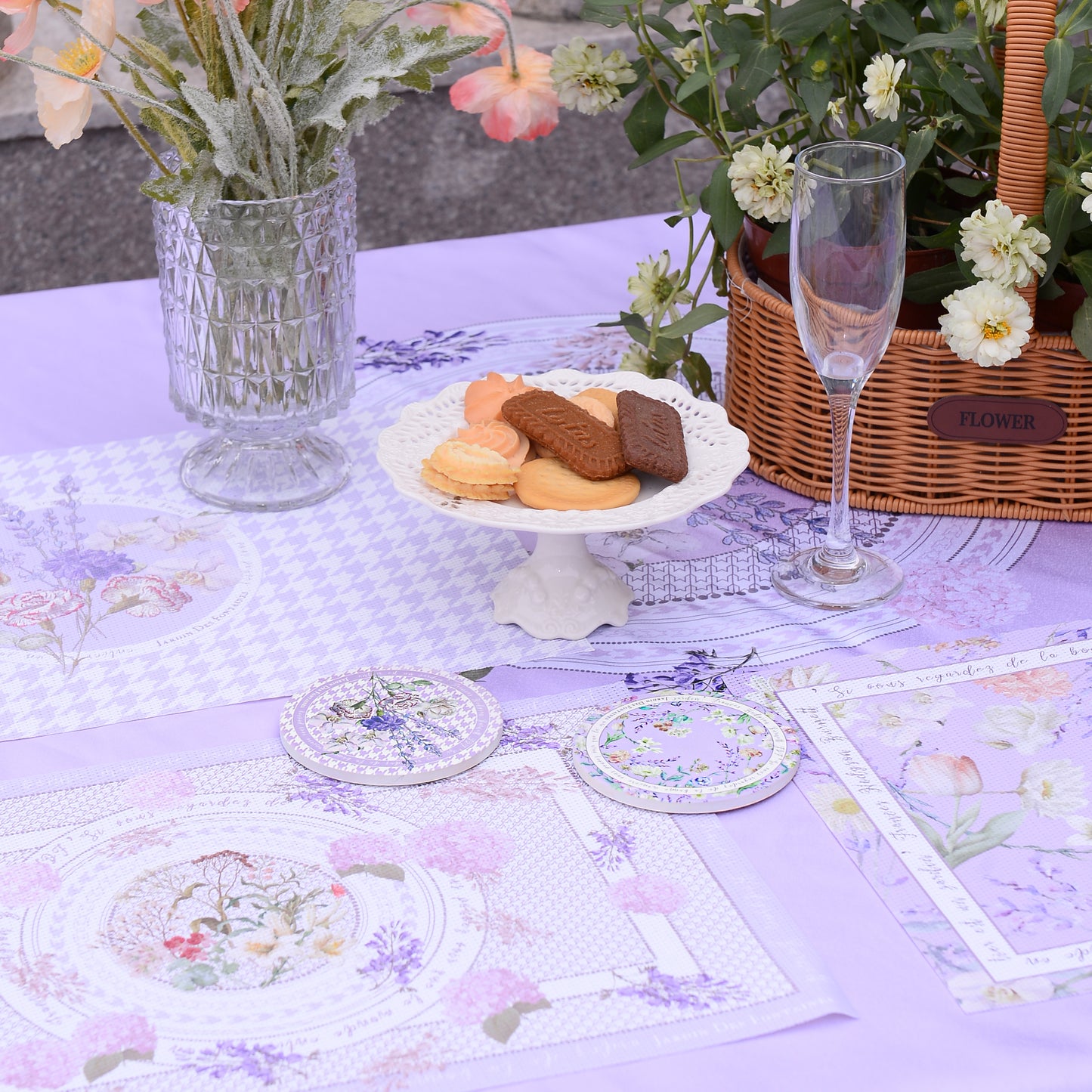 "Secret Violet Garden" Ceramic Coaster