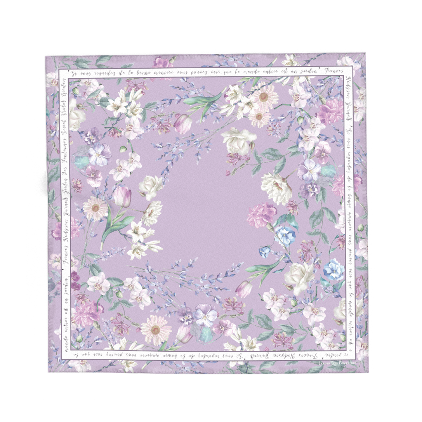 "Secret Violet Garden" 60cm Silky Scarf
