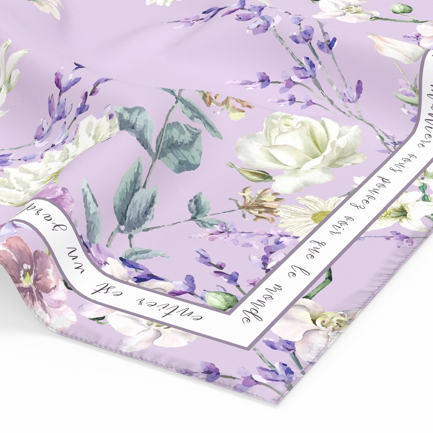"Secret Violet Garden" 60cm Silky Scarf