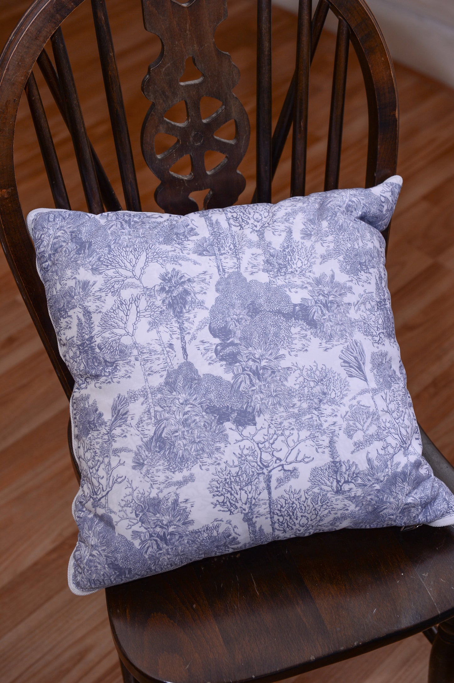 "Toile De Jouy" Quilt Blanket Pillow 2 In 1